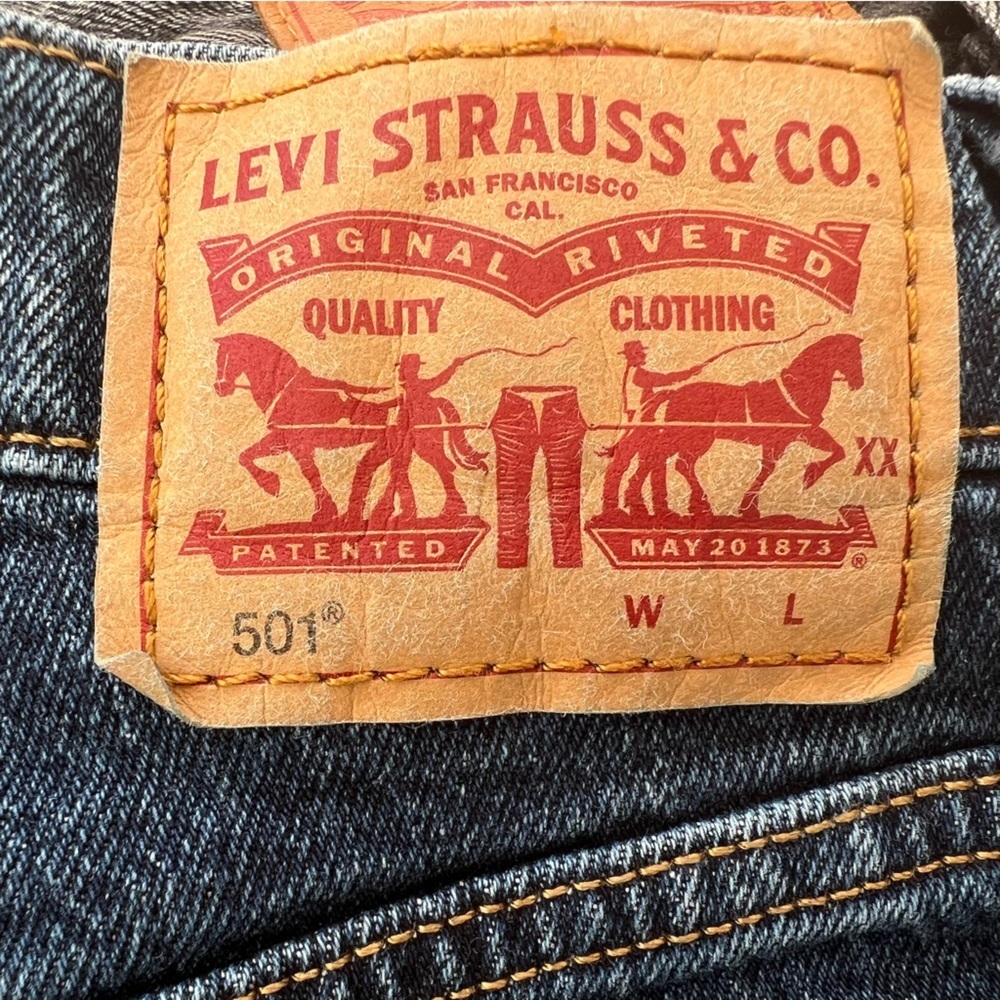 Levi’s 501 cutoff button fly jean shorts 25 denim high rise Salsa Shaker - Picture 7 of 10